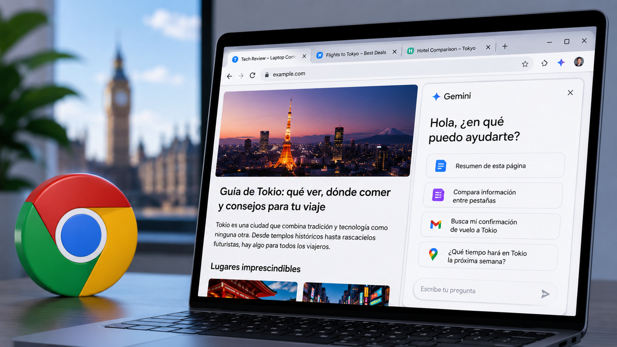 Gemini en Chrome llega al Reino Unido: qué podrá hacer y por qué España sigue fuera