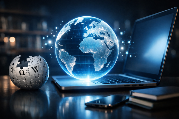 2001: Jimmy Wales y Larry Sanger lanzan Wikipedia, democratizando la creación y el acceso al conocimiento a escala global