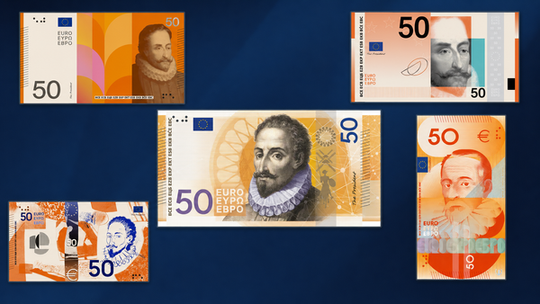 Nuevos billetes de euro: Cervantes podría aparecer en el de 50 euros